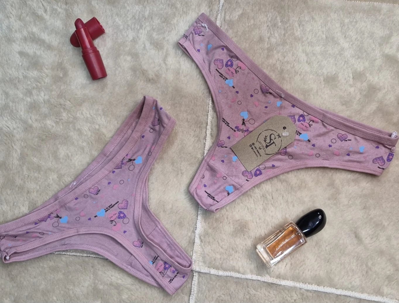 Colaless en algodón con estampado - Rosado viejo