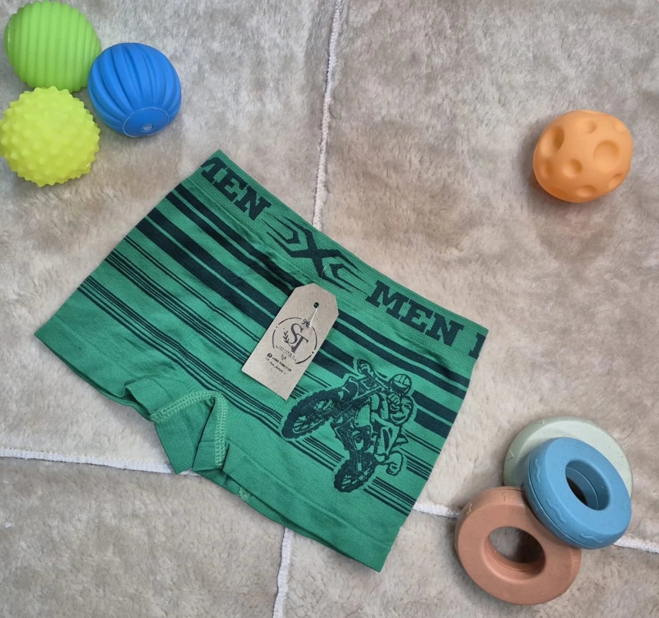 Boxer infantil de microfibra - Verde