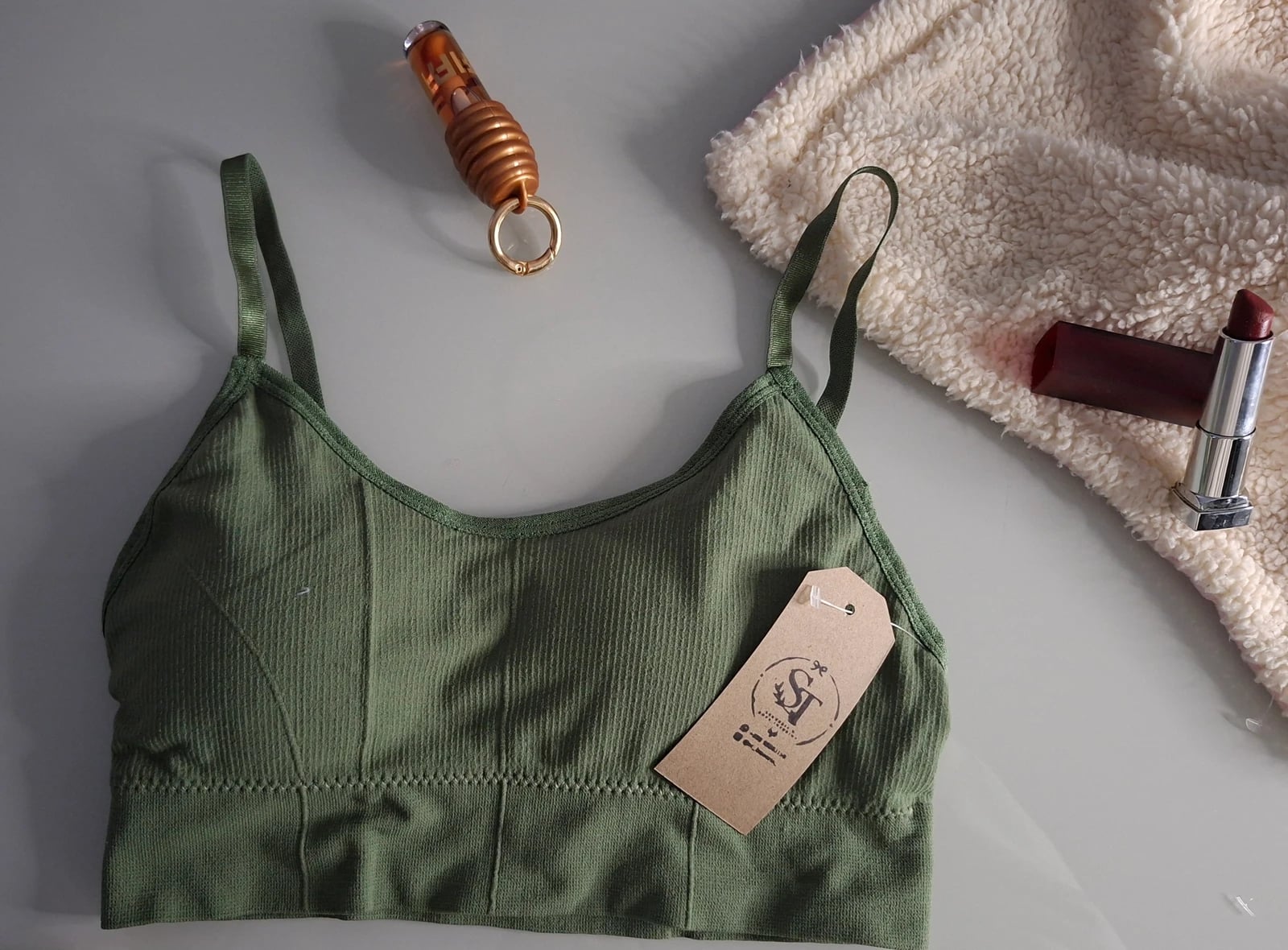 Top en microfibra - Verde musgo