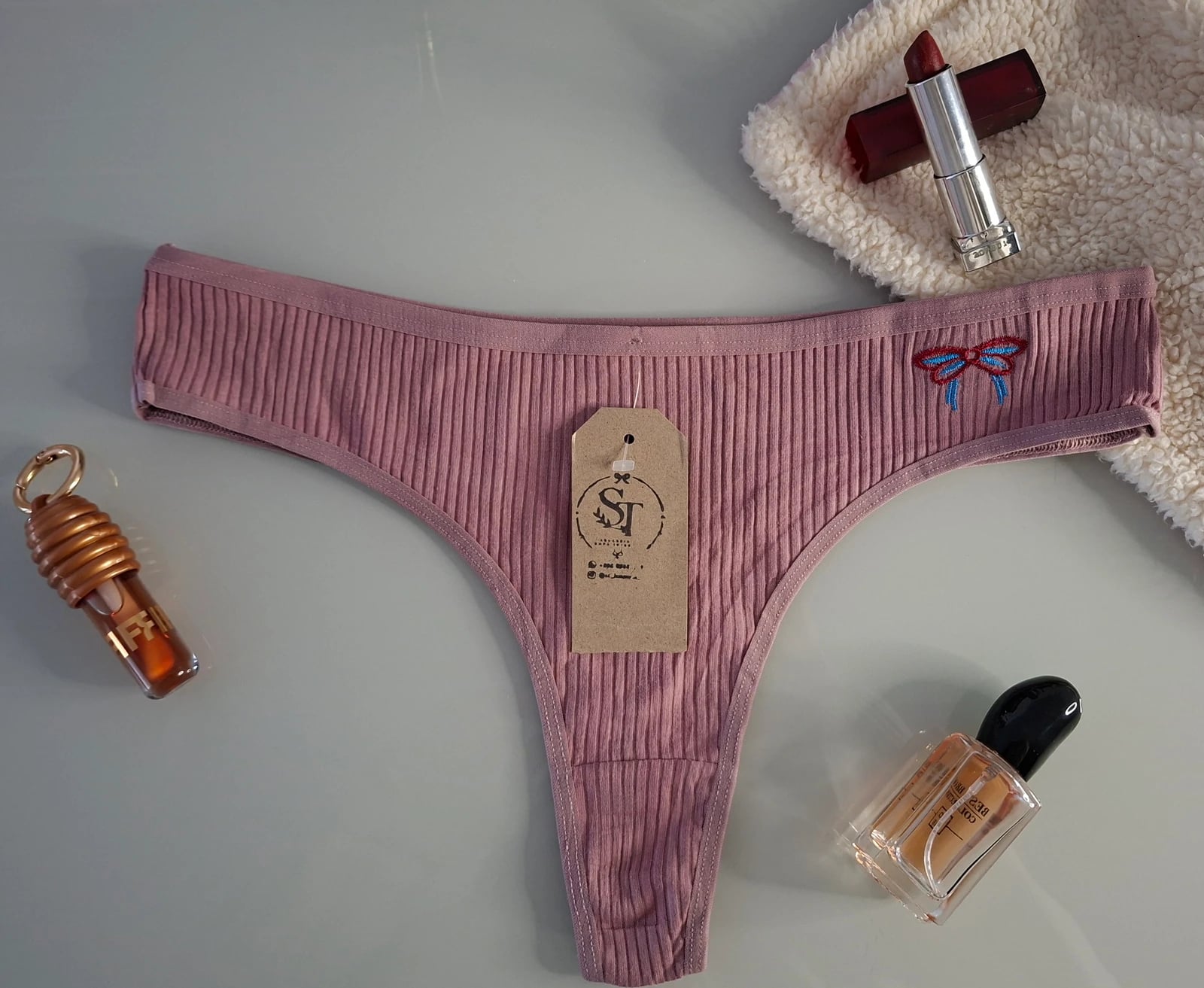 Colaless en algodón plus size - Rosado viejo