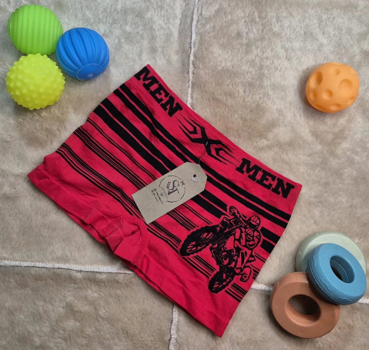 Boxer infantil de microfibra - Rojo