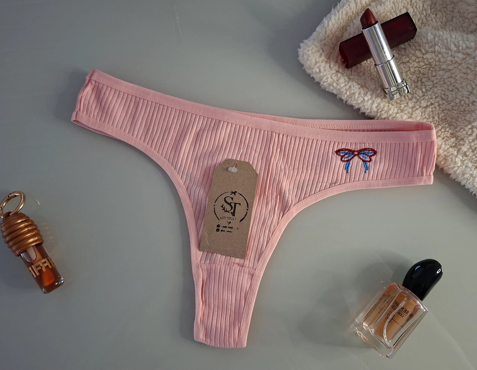 Colaless en algodón plus size - Rosado claro