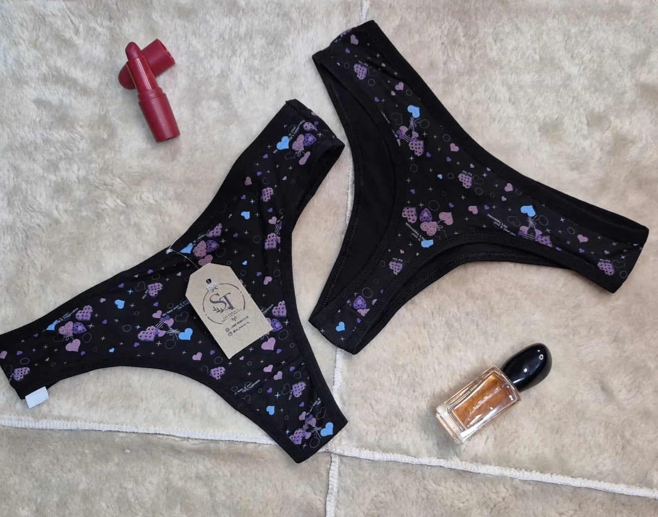 Colaless en algodón con estampado - Negro