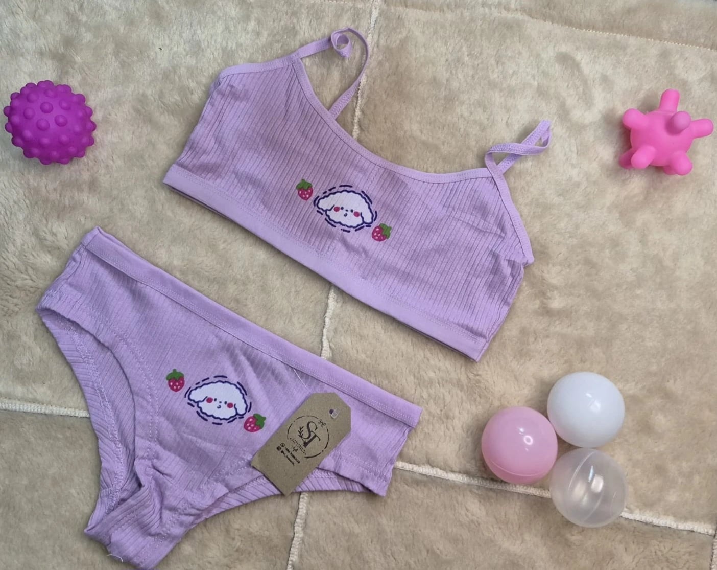 Conjunto infantil top + bombacha - Lila