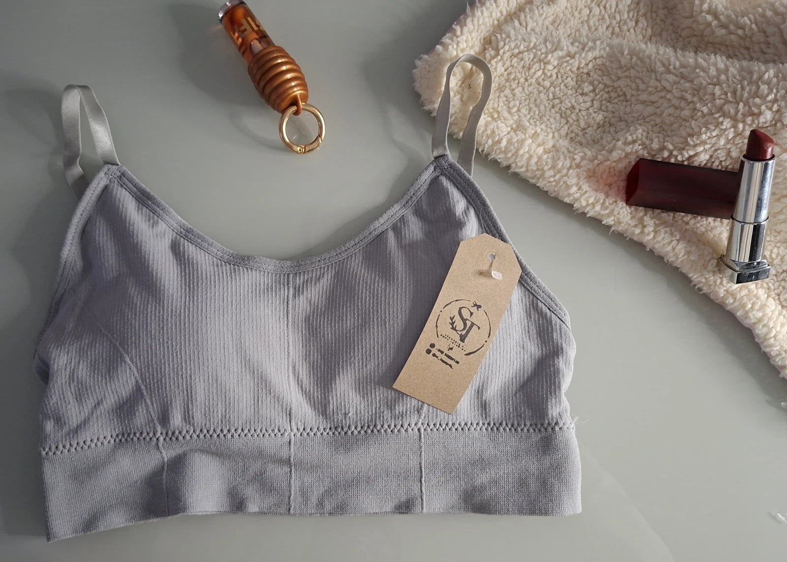 Top en microfibra - Gris