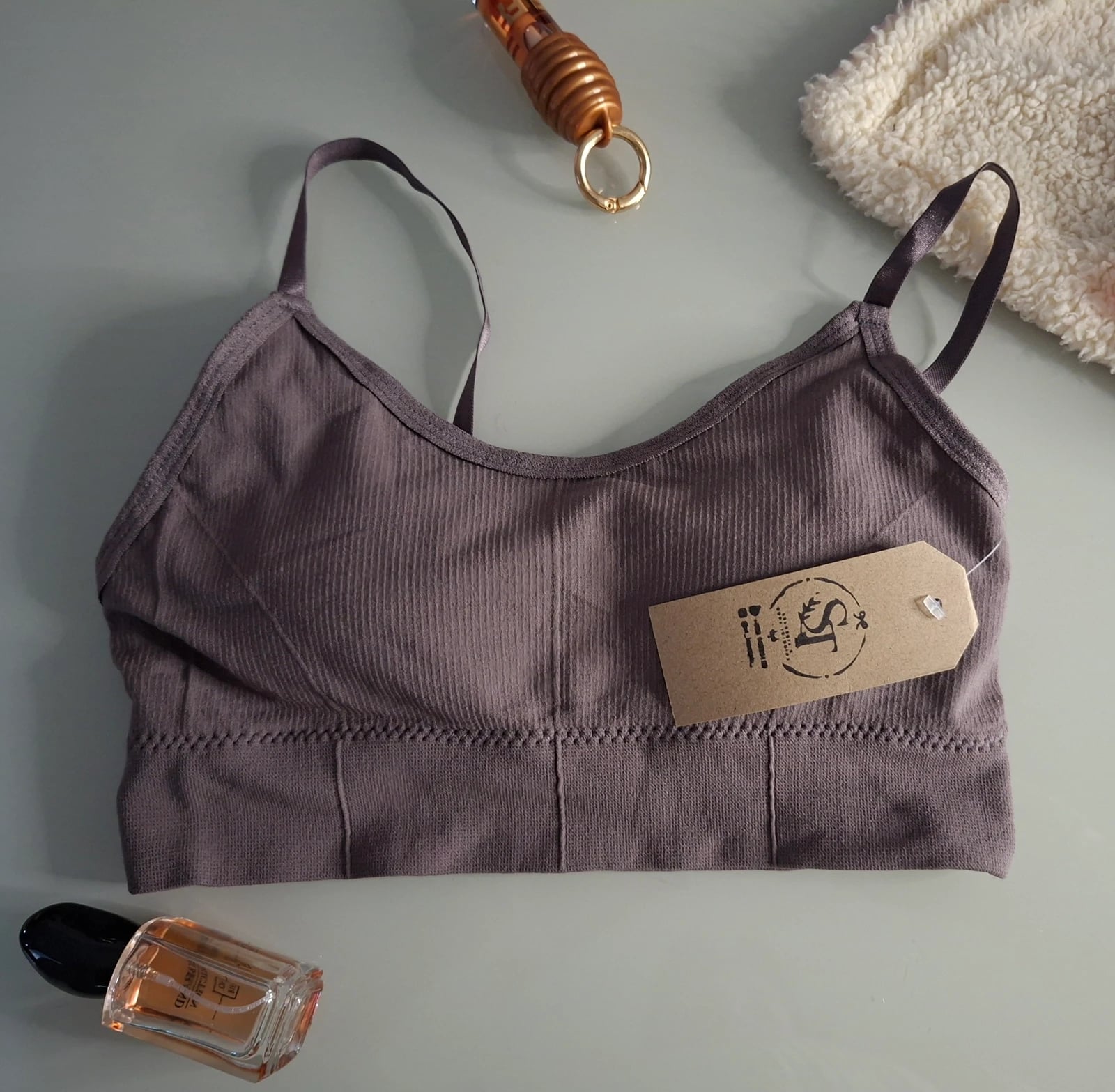 Top en microfibra - Gris oscuro
