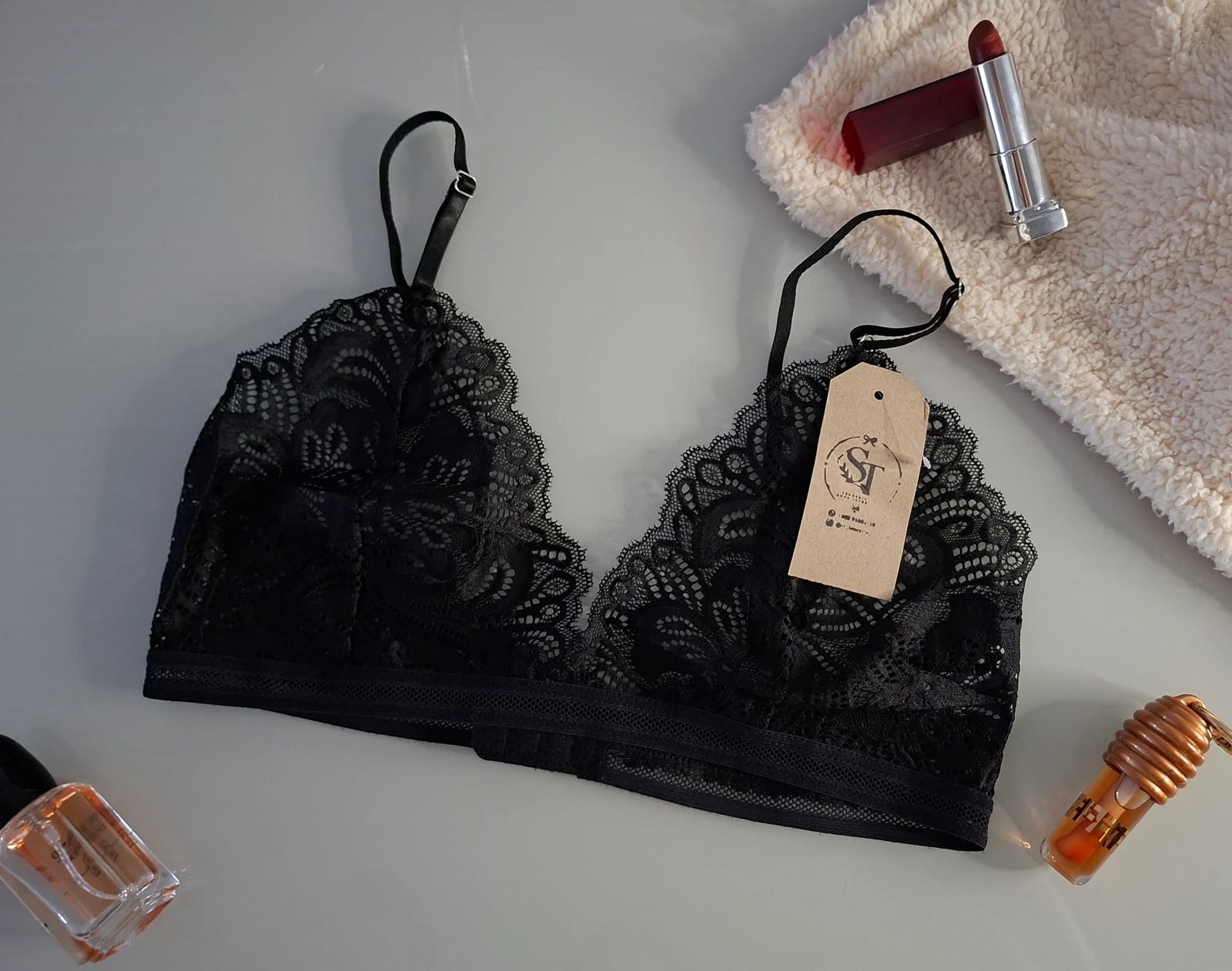 Bralette en encaje - Negro