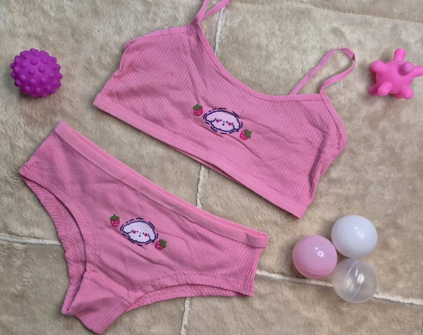 Conjunto infantil top + bombacha - Rosado