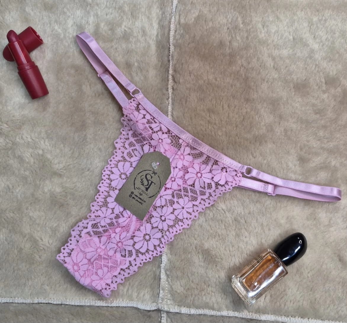 Colaless regulable en encaje - Rosado